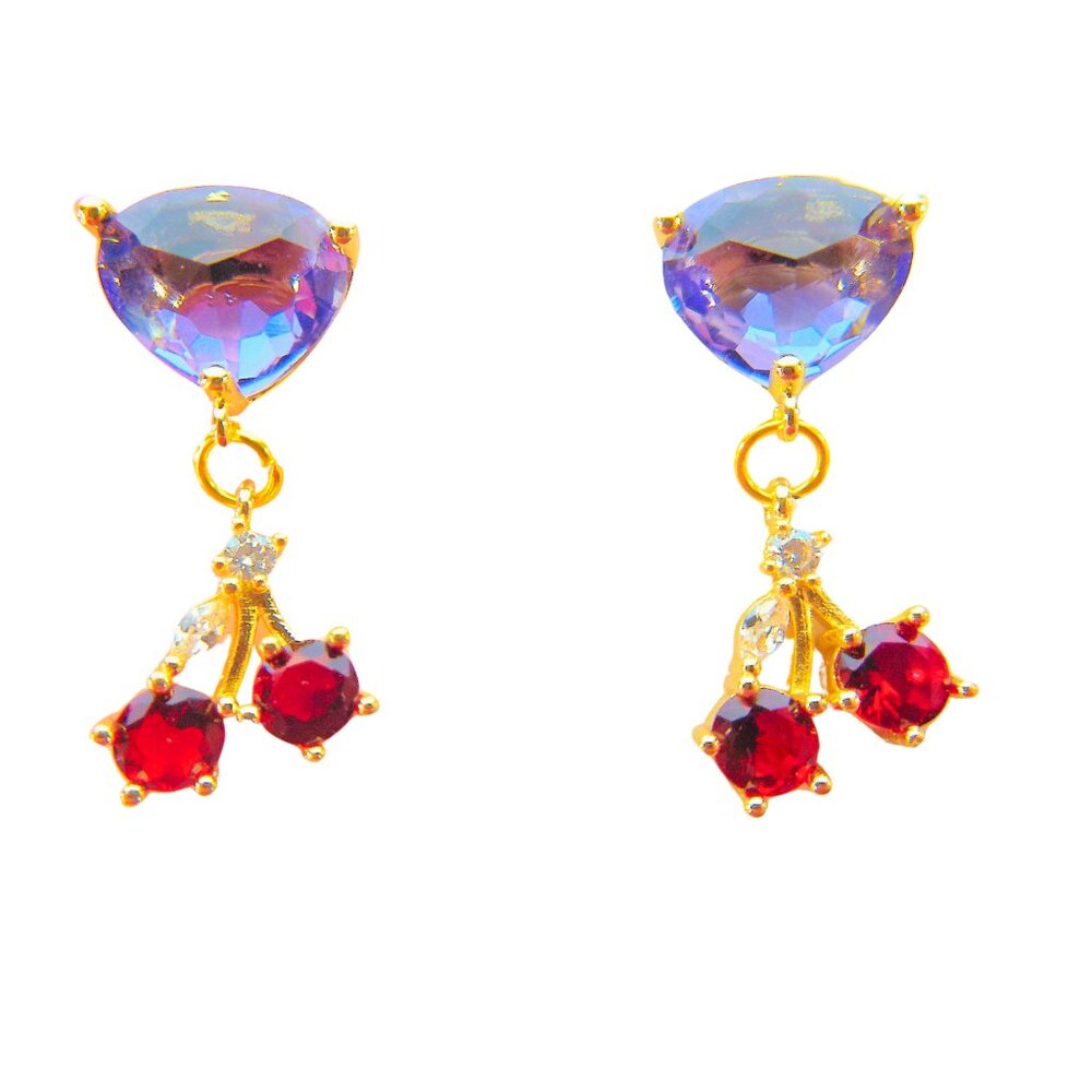 Topaz Cherry Drop Earrings